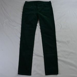 edyson 28‎ Green Corduroy Hampton Skinny 5 Pocket Cords Pants